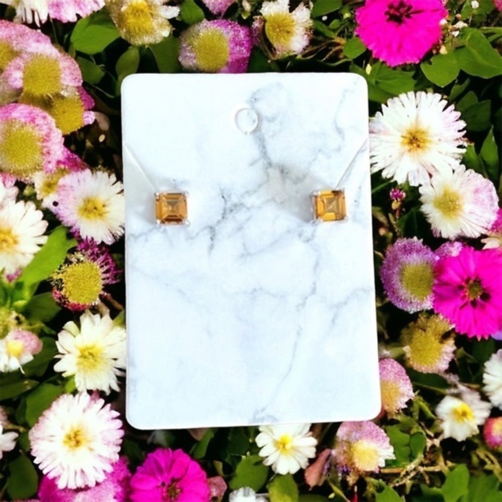 🫶🏻 Azotic Topaz Earrings 925 Silver Studs 1.78 CT